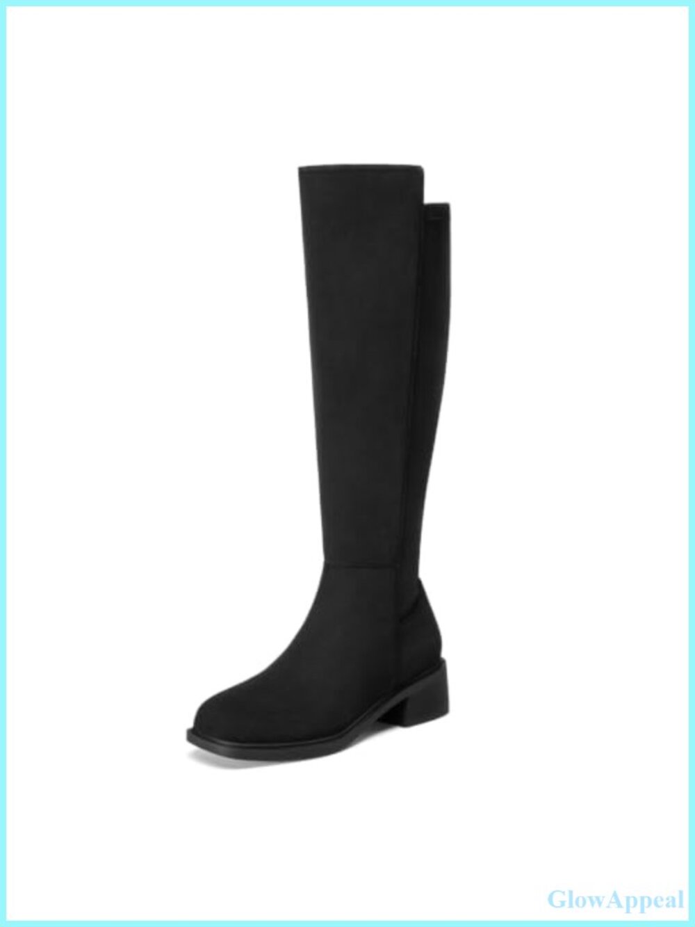 Women's Knee High Boots Stretch Tall Flat Square Toe Side Zipper Week